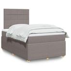 vidaXL Boxspring met matras stof taupe 120x190 cm, Verzenden, Nieuw, 190 cm of minder, Twijfelaar