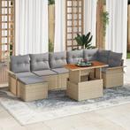 vidaXL 8-delige Tuinset met kussens poly rattan acaciahout, Tuin en Terras, Tuinsets en Loungesets, Verzenden, Nieuw, Rotan, Tuinset