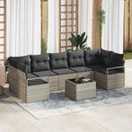 vidaXL Tuin Sofa Set met kussen 8 pcs Licht Grijs en Donker, Verzenden, Nieuw, Rotan