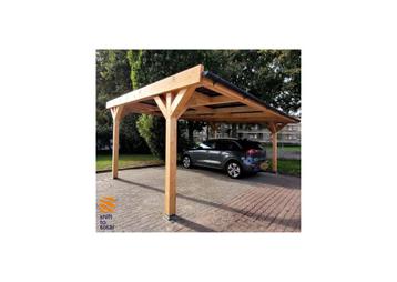 Houten Solar Carport Zonnepanelen Dubbel - 2 parkeerplekken beschikbaar voor biedingen