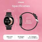 2dekans | Maoo Ventura AMOLED Smartwatch Dames - RVS en 3x, Ophalen of Verzenden, Zo goed als nieuw, Zwart, Maoo