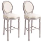 vidaXL Barkrukken 2 st linnen wit, Huis en Inrichting, Barkrukken, Verzenden, Nieuw