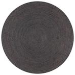 vidaXL Vloerkleed handgemaakt rond 90 cm jute donkergrijs, Huis en Inrichting, Stoffering | Tapijten en Kleden, Verzenden, Nieuw