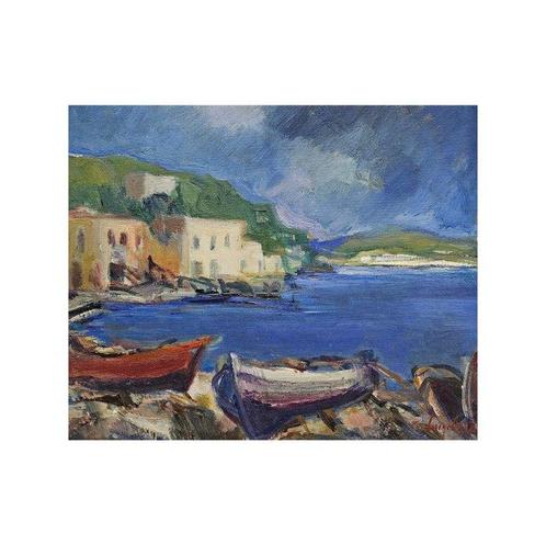 École catalane (XX) - Puerto Mediterraneo, Antiek en Kunst, Kunst | Schilderijen | Modern