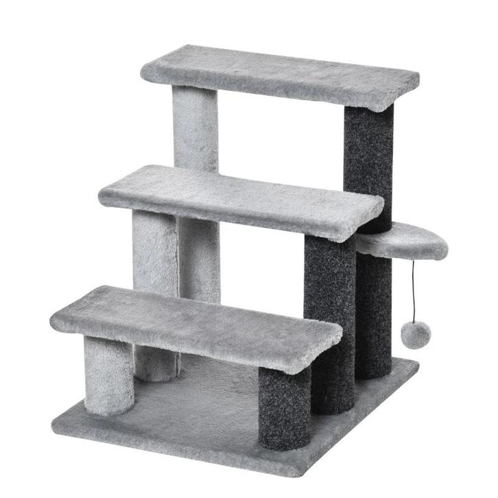 TRUUSK Dierentrap Met Krabpaalbal - 3-traps Hondentrap - Spa, Dieren en Toebehoren, Katten-accessoires, Nieuw, Verzenden