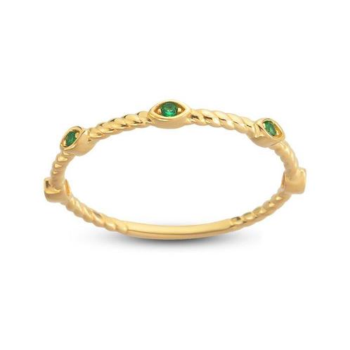 Zonder Minimumprijs - Ring - 14 karaat Geel goud Smaragd, Sieraden, Tassen en Uiterlijk, Ringen