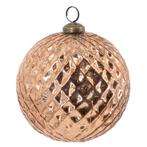 Glazen koperen kerstbal met reliëf goud rosé ø 12,5 cm, Diversen, Kerst, Verzenden, Nieuw