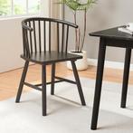 Eetkamerstoel Stami 79x53x47,5 cm set van 2 zwart [en.casa], Huis en Inrichting, Stoelen, Verzenden, Nieuw