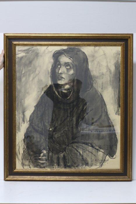 A.Serveas (1883 - 1966) - Devotie van de Non, Antiek en Kunst, Kunst | Schilderijen | Klassiek