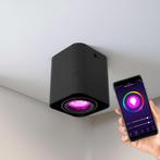 Smart LED opbouwspot 90x90mm Zwart IP20 HUE compatible Incl.