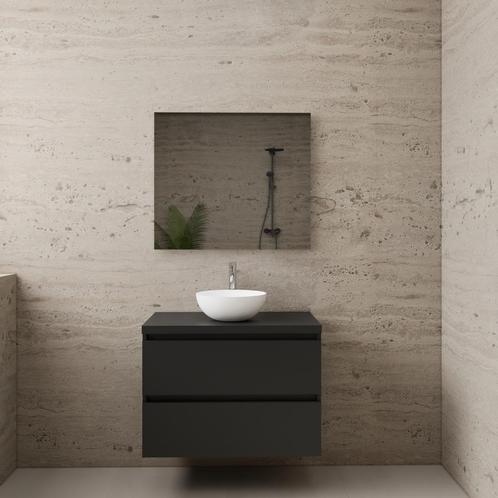 ACTIE BWS Badmeubel | Paris | Mat Zwart | 80 cm | met, Doe-het-zelf en Verbouw, Sanitair, Bad, Nieuw, Ophalen of Verzenden