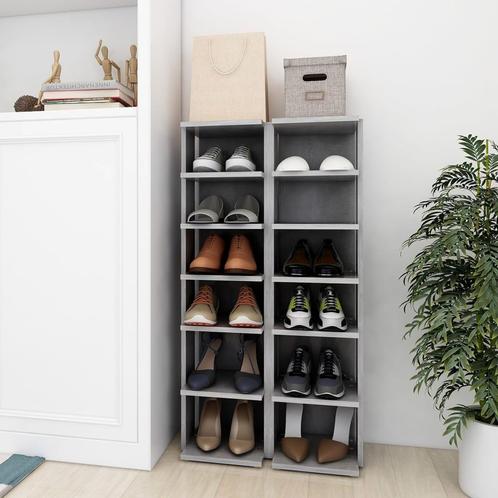 vidaXL Schoenenkasten 2 st 27,5x27x102 cm betongrijs, Huis en Inrichting, Kasten | Schoenenrekken, Nieuw, Verzenden