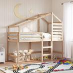 vidaXL Halfhoogslaper met ladder en bedhuis grenenhout, Huis en Inrichting, 90 cm, Eenpersoons, Bruin, Verzenden
