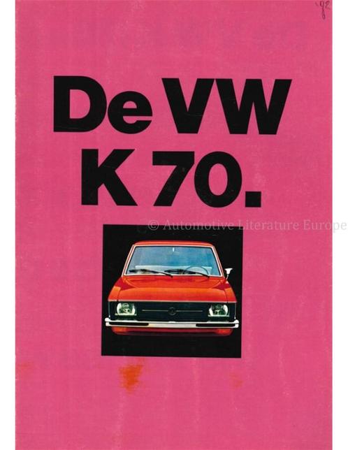 1971 VOLKSWAGEN K70 BROCHURE NEDERLANDS, Boeken, Auto's | Folders en Tijdschriften, Volkswagen