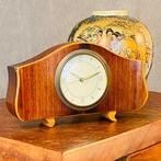 Bureauklok - Art Deco Hout, West-Duitsland Middeleeuwen art, Antiek en Kunst