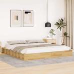 vidaXL Bedframe zonder matras 180x200 cm massief hout eiken, Eenpersoons, Bruin, Verzenden, Nieuw