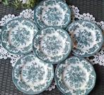 Enoch Wedgwood (Tunstall) Ltd - Bord (6) - Aquatic Peacock -, Antiek en Kunst
