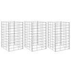 vidaXL Gabion plantenbakken 3 st verhoogd 30x30x50 cm ijzer, Tuin en Terras, Bloembakken en Plantenbakken, Verzenden, Minder dan 60 cm