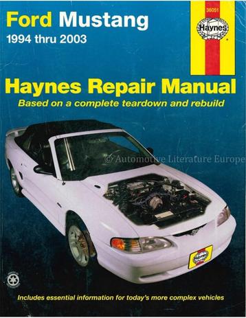 1994 - 2004 FORD MUSTANG HAYNES WERKPLAATSHANDBOEK ENGELS beschikbaar voor biedingen