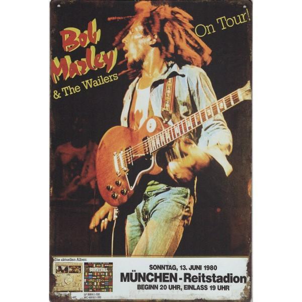 Concert Bord - Bob Marley On Tour Munchen 1980, Verzamelen, Muziek, Artiesten en Beroemdheden, Poster, Artwork of Schilderij, Nieuw