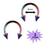 Fako Bijoux® - Circular Barbell Piercing - Hoefijzer Spike -, Verzenden, Nieuw