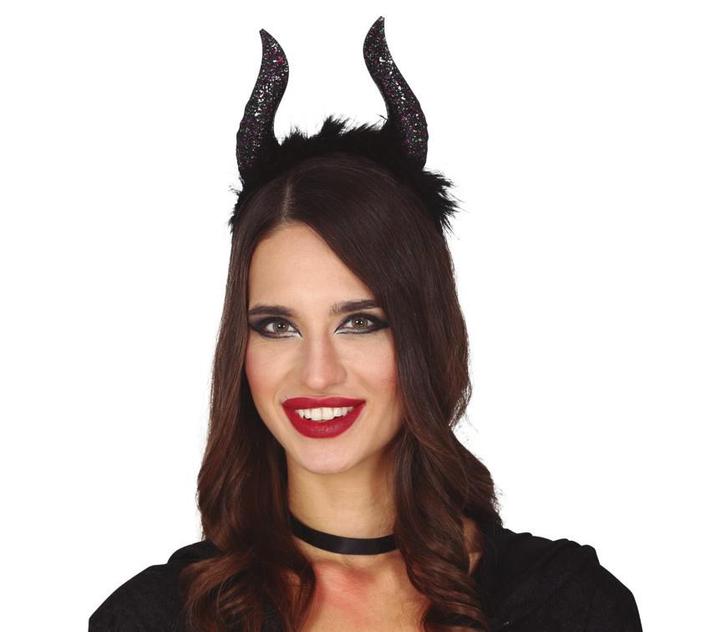 Halloween Tiara Glitter Hoorns, Hobby en Vrije tijd, Feestartikelen, Nieuw, Verzenden
