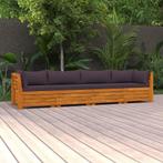 vidaXL Tuinbank 4-zits met kussens massief acaciahout, Tuin en Terras, Verzenden, Nieuw, Hardhout