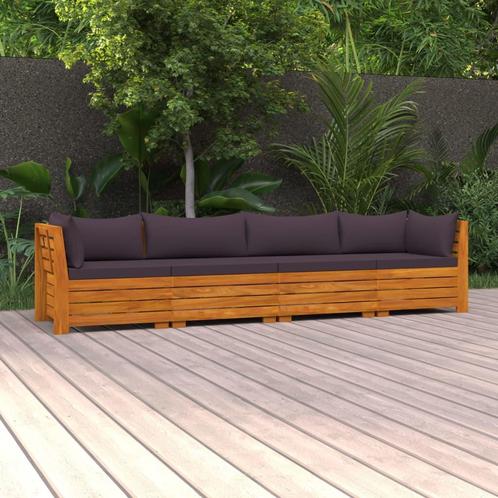 vidaXL Tuinbank 4-zits met kussens massief acaciahout, Tuin en Terras, Tuinsets en Loungesets, Nieuw, Hardhout, Verzenden