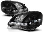 Koplampen VW Polo 9N3 05-09 Devil Eyes real DRL LED Zwart, Ophalen of Verzenden, Nieuw