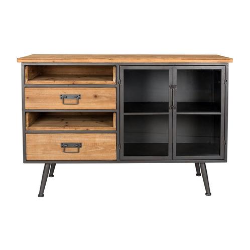 *WOONWINKEL* Dressoir Hout En Metaal, Huis en Inrichting, Kasten | Dressoirs, Nieuw, Verzenden