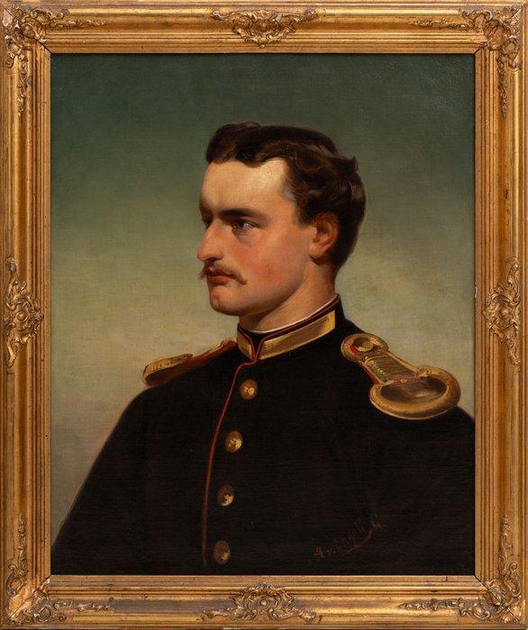 Heinrich von Angeli (1840-1925) - Prussian Lieutenant,, Antiek en Kunst, Kunst | Schilderijen | Klassiek