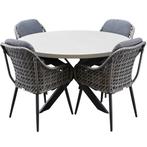 Sega Dublin dining tuinset 135xH77 cm rond 5 delig polystone, Tuin en Terras, Tuinsets en Loungesets, Ophalen of Verzenden, Nieuw