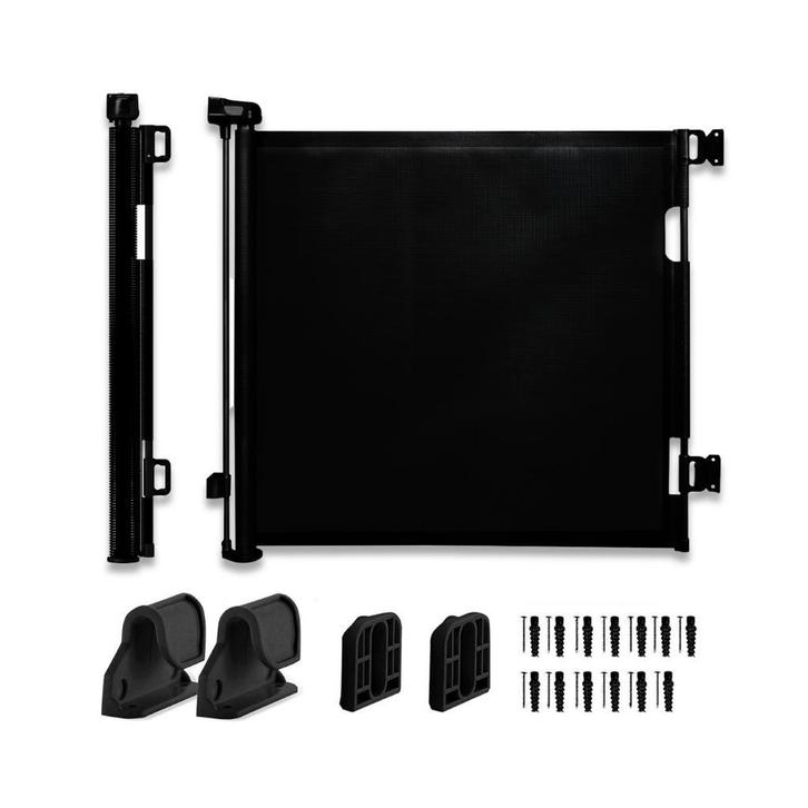 Simanti Oprolbaar Traphekje Zwart 150 cm – Veiligheidshekje, Kinderen en Baby's, Traphekjes, 115 cm of meer, Nieuw, Overige materialen