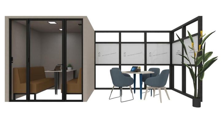 Akoestische overlegcabine met flexplek | Room Large+ 07, Zakelijke goederen, Kantoor en Winkelinrichting | Kantoormeubilair en Inrichting