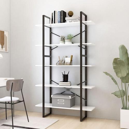 vidaXL Boekenkast met 5 schappen 100x30x175 cm bewerkt hout, Huis en Inrichting, Kasten | Boekenkasten, 25 tot 50 cm, Nieuw, Overige houtsoorten