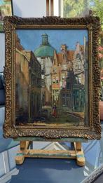 W v d Burg (XX) - Straatje in amsterdam met de lutherse kerk