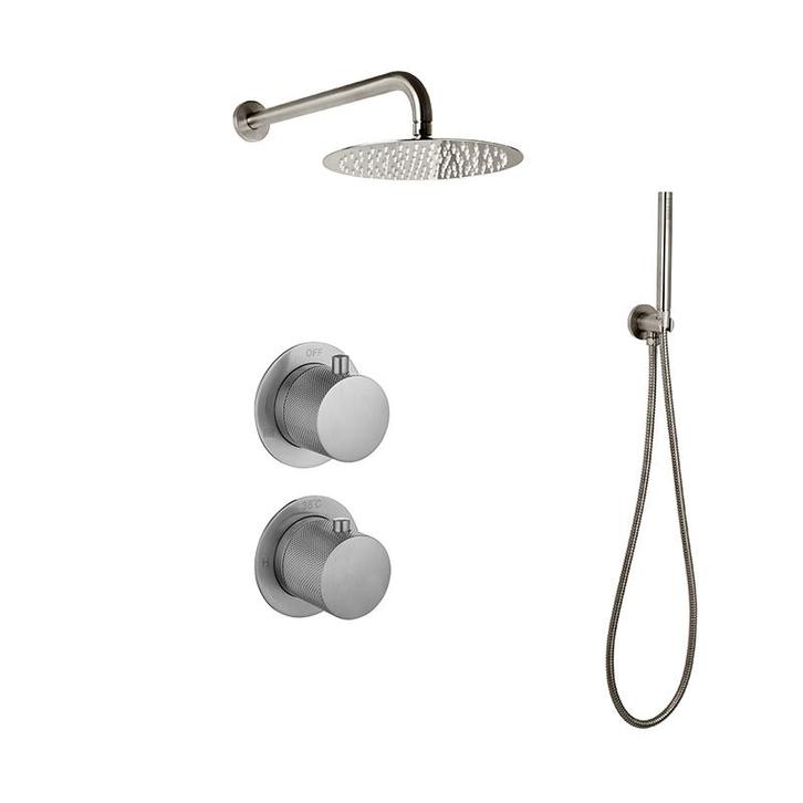 Sani Royal Inbouw Regendouche Doucheset Gun Metal Messing, Doe-het-zelf en Verbouw, Sanitair