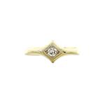 Gouden ring met diamant 14 krt, Verzenden, Zo goed als nieuw, Wit, Goud