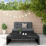 vidaXL 2-delige Loungeset met kussens massief hout zwart, 2 zitplaatsen, Verzenden, Nieuw, Loungeset
