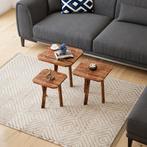 [en.casa] Bijzettafel set van 3 Masku grenen houtkleurig don, Huis en Inrichting, Tafels | Bijzettafels, Verzenden, Nieuw