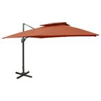 Zweefparasol 300x300 Terracotta | Retourdeal | 46% Korting, Kantelbaar, Nieuw, Ophalen of Verzenden, Zweefparasol