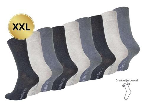 9 paar - XXL - Herensokken - Drukvrije boord - Grijs-mix, Kleding | Heren, Sokken en Kousen, Verzenden