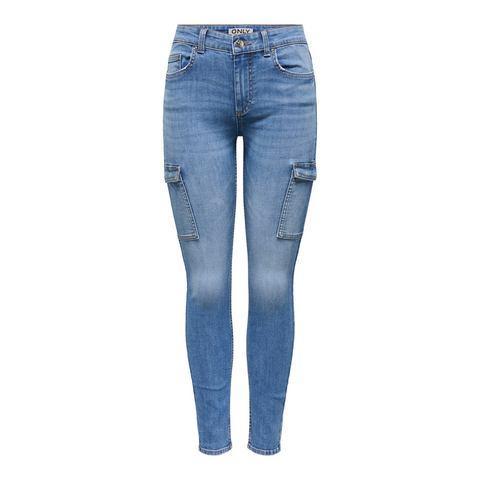 Only Skinny fit jeans ONLRUSH MID WAIST SK CARGO DNM, Kleding | Dames, Spijkerbroeken en Jeans, Nieuw, Verzenden