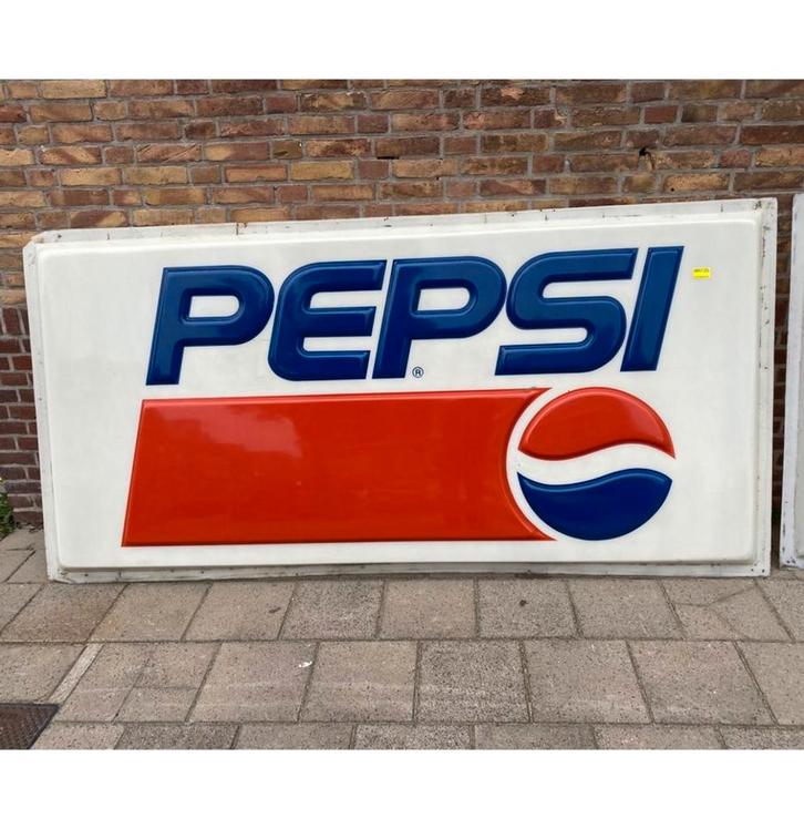 Pepsi Lichtbak Plaat Face 245 x 120 cm Origineel, Verzamelen, Merken en Reclamevoorwerpen, Ophalen