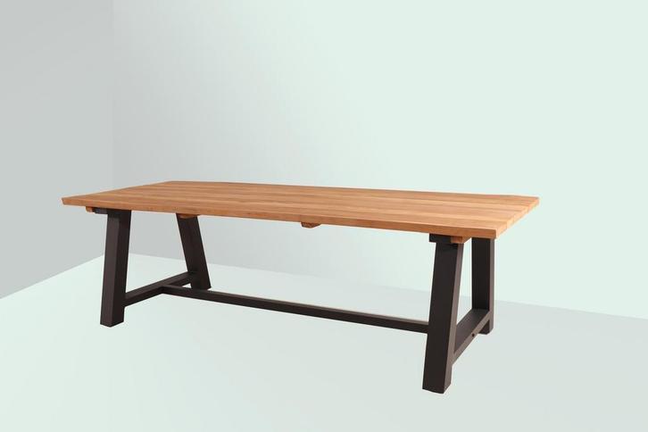 Woodcraft Blora aluminium tafel met teakhouten blad 250 x, Tuin en Terras, Tuinsets en Loungesets, Ophalen of Verzenden