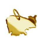Gouden Landkaart Cambodja ketting hanger, Verzenden, Nieuw