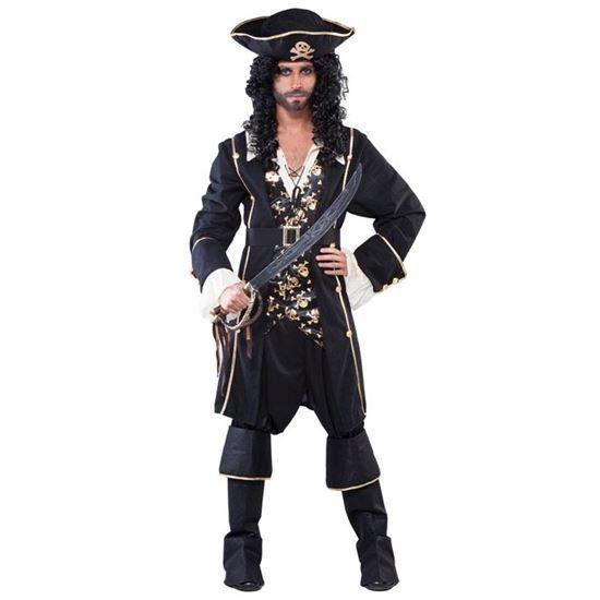 Piratenkostuum zwart/goud man, Kleding | Heren, Carnavalskleding en Feestkleding, Nieuw, Ophalen of Verzenden