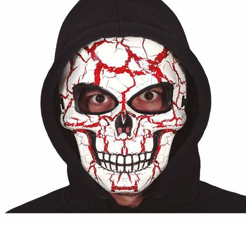Rood Witte Halloween Masker Schedel, Hobby en Vrije tijd, Feestartikelen, Nieuw, Verzenden