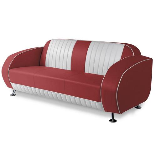 Bel Air Retro Waverly Tweezitter Sofa SF02CBG63 Ruby/Wit, Huis en Inrichting, Banken | Bankstellen, Ophalen