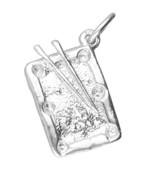 Zilveren Snooker / Pool tafel ketting hanger, Sieraden, Tassen en Uiterlijk, Kettinghangers, Verzenden